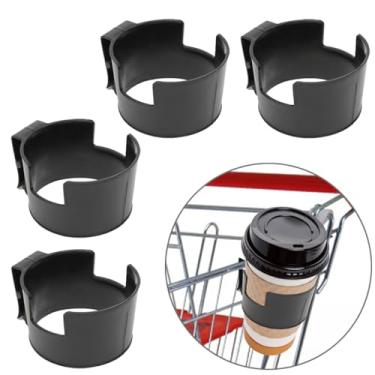 Imagem de LAMIVEENLA Suporte de copo para carrinho de compras, pacote com 4 - Suporte portátil para bebidas para pendurar xícaras de café, copos cônicos, de plástico