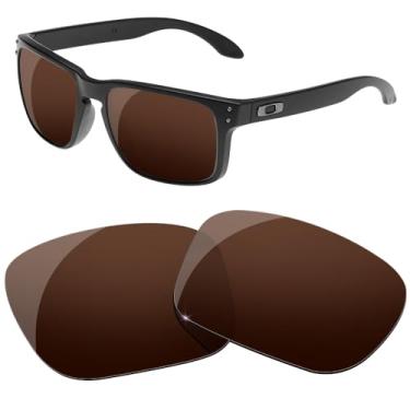 Imagem de HiCycle2 Lentes de reposição polarizadas para óculos de sol Oakley Holbrook XL - Várias opções, com pano de lente (marrom)
