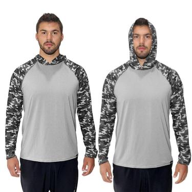 Imagem de Camisa com Touca Manga Longa Proteção Uv 50 Premium Camuflada Florest Urbana-Masculino