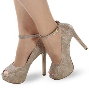 Imagem de Sapato Peep Toe Re&Ton Salto Alto Delicada Feminino MP39-Feminino
