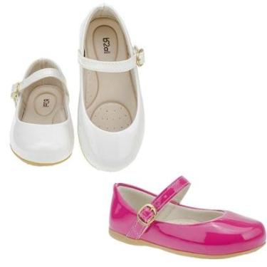 Imagem de KIT 2 PARES SAPATILHA INFANTIL MENINA B2A KIDS 9001 BRANCO PINK-Feminino