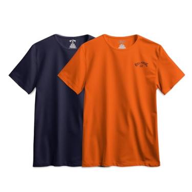 Imagem de Billabong Camisetas masculinas grandes e altas – Pacote com 2 camisetas masculinas grandes e altas, Azul-marinho/laranja, 3X