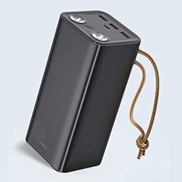 Imagem de Banco de potência 50000mah grande capacidade 22.5w carga rápida powerbank carregador de bateria externa bateria de reposição telefone bateria auxiliar, preto