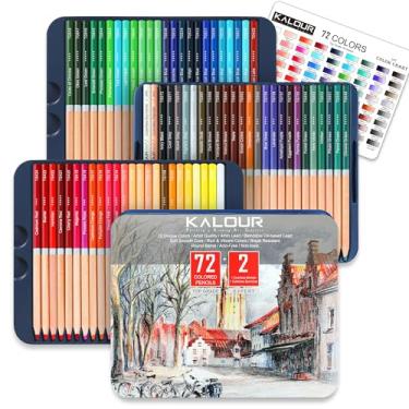 Imagem de KALOUR 72 lápis de cor profissional para colorir, à base de óleo, núcleo macio – ideal para artistas e iniciantes