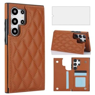 Imagem de Asuwish Capa de telefone para Samsung Galaxy S24 Ultra 5G Capa carteira com protetor de tela de vidro temperado e suporte de cartão RFID de couro acessórios para celular S24Ultra 24S S 24 24Ultra