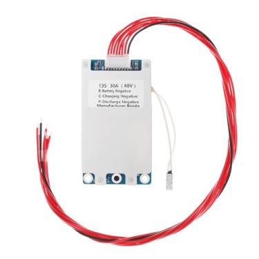 Imagem de Bisida Placa de proteção PCB de íon de lítio 13S BMS 48V 30A com fio de equilíbrio e NTC, dez proteções funcionais, portas divididas, para bateria de íon de lítio (13S 48V 30A)