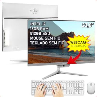 Imagem de Computador Completo All In One Intel Core i7 23,8" Full HD 16GB SSD 512GB 4 Núcleos Super Turbo Hdmi Teclado e Mouse Strong Tech