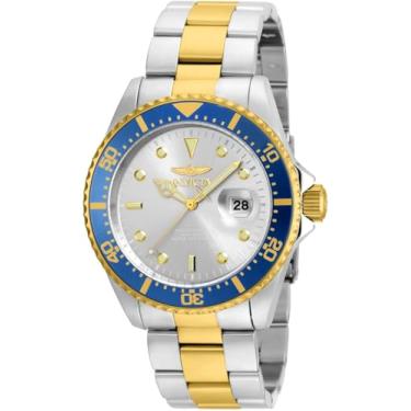 Imagem de Invicta Relógio Casual Masculino Pro Diver 43 mm Aço Inoxidável Ouro Quartzo, Prata/Laranja, Ouro/Bege, Dois Tons/Prata (Modelo: 22022, 22065, 22061), Prata, 22061