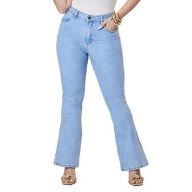 Imagem de Calça Jeans Feminina Max Denim Flare Petit Azul Claro-Feminino
