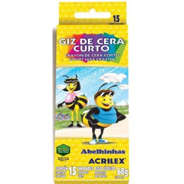 Imagem de Giz de Cera CURTO TRIANGULAR 15 Cores - Acrilex
