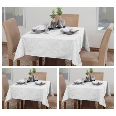 Imagem de Kit 3 Toalhas De Mesa Quadrada 4 Lugares Sala Jantar Jacquard - Luxbel