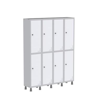 Imagem de Roupeiro Aco Light 4v 08 Portas Gr304/8 Cinza/Branco