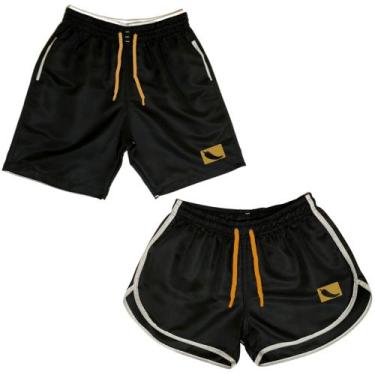 Imagem de Kit Short Casal Masculino e Feminino Combinando Verão Praia Piscina Ac