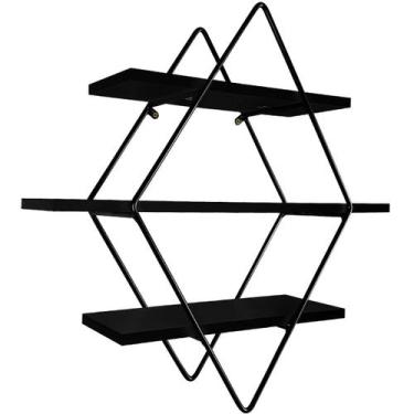 Imagem de Prateleira Tripla Estante Decorativa Livros Quarto Sala Losan Aço MDP 