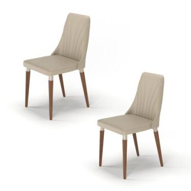 Imagem de Kit 2 Cadeiras Loren com Pés em Madeira Maciça - Província