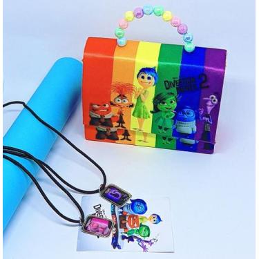 Imagem de Kit Bolsa Infantil Mini Bag Alça Mão Pérola Disney Divertidamente 2 Fi