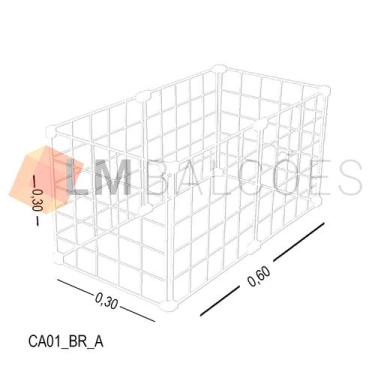 Imagem de Cercadinho Aramado Branco Para Pet - 0,60 x 0,30 x 0,30m - LM Balcoes