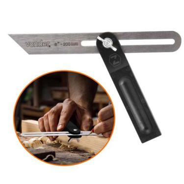 Imagem de Suta Transferidor e Copiador de ângulos e Grau 20 cm 8 Polegadas Vonde