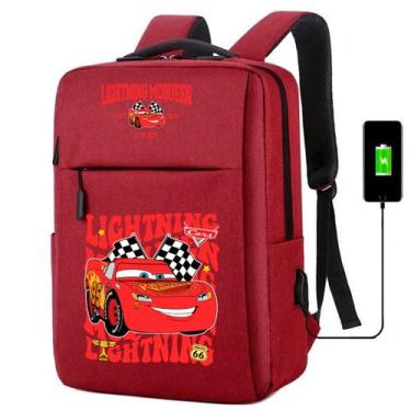 Imagem de Mochila USB Escolar Estampa Infantil Carros Notebooks, Trabalho Escola