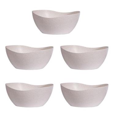 Imagem de 5un Tigela saladeira bowl oval servir 1,9lt bege - Evo