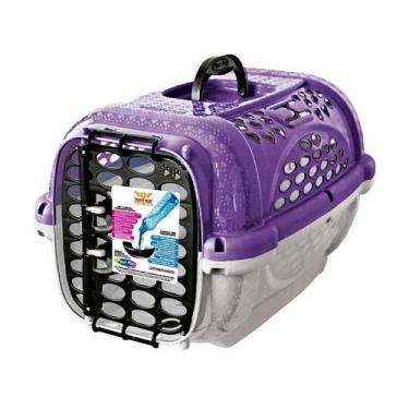 Imagem de Caixa de Transporte Panther Pop Plast Pet Lilás para Cães e Gatos - Ta