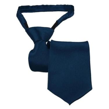 Imagem de Gravata Adulto Slim Fit Com Nó Pronto Ref: 255 - HERO MEN, Azul marinh