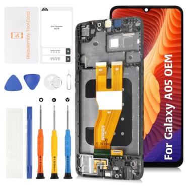 Imagem de Olivechard Tela LCD original A05 A055F/A055M OEM + moldura preta para Samsung Galaxy A05 A055F/M 17.0 cm LCD Screen Display Substituição Touch Digitalizador Kit de montagem