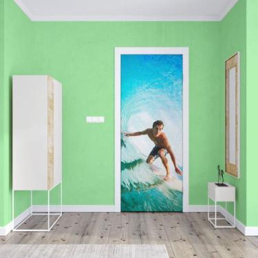 Imagem de Adesivo de Porta Surfando - Império da Impressão, G - 90cm x 210cm