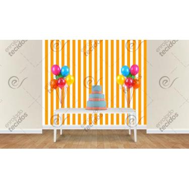 Imagem de Painel em Jacquard Estampado Listrado Laranja