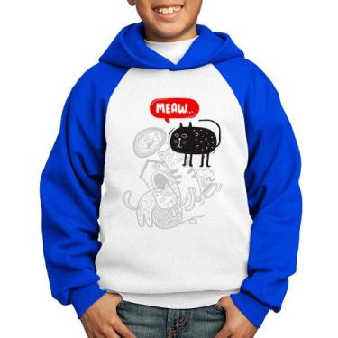 Imagem de Moletom Infantil Meaw - Foca na Moda, Branco, Azul, 8