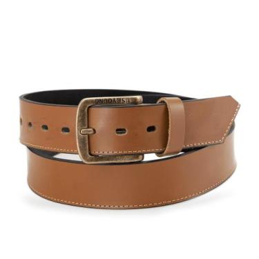 Imagem de Cinto Casual Masculino Em Couro Fivela Dourada Ajustavel - Use Young, 