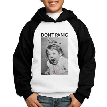 Imagem de Moletom Infantil Não entre em pânico - Foca na Moda, Branco, Preto, 12
