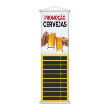Imagem de Banner  Cervejas Bebidas Tabela Preços 100x30cm - PlimShop