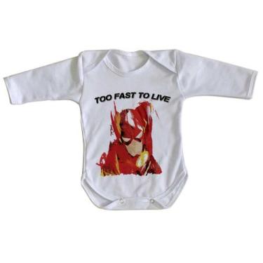 Imagem de body nenê criança roupa bebê manga longa Flash Too Fast to live  - Emp