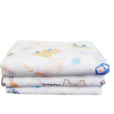 Imagem de Kit 3 Toalha Fralda Bebê 110x80cm Estampada Minasrey Enxoval - Mundo d