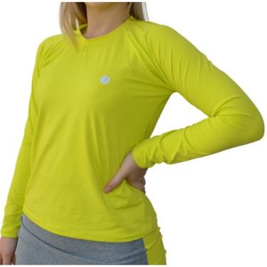 Imagem de Blusa Fitness Feminina Manga Longa Dryfit Poliamida Uv50+ Atividade Fí