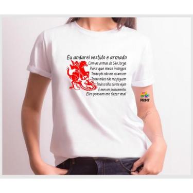 Imagem de Camiseta Adulto Oração São Jorge - Religiosos Católicos São Jorge Zlpr