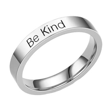 Imagem de FAOYUDAWEI Anel Be Kind para mulheres, ideias divertidas de presente para adolescentes e adolescentes O melhor amigo das irmãs Mantra Aço inoxidável Motivacional Anéis Inspiradores Amizade Presente