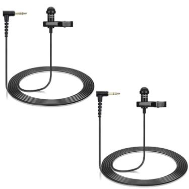 Imagem de Pacote com 2 microfones de lapela compatíveis com DJI Mic 2 e Rode Wireless Pro/Wireless Go 2 ii – Microfone de lapela omnidirecional de 3,5 mm em forma de L de 90 graus para entrevista Vlog