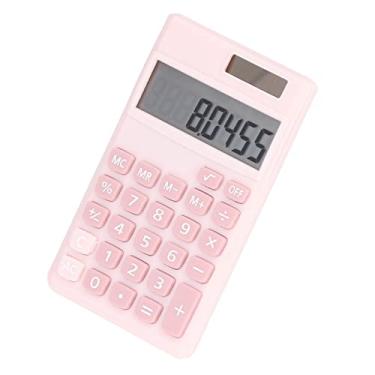 Imagem de Calculadora de Bolso Portátil Grande Display Lcd Grande Botão Sensível Bateria Solar Dupla Energia para Escritório Escola Doces Coloridos (Rosa)