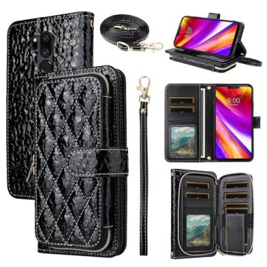 Imagem de Furiet Argyle Capa carteira para LG G7 ThinQ com cordão de luxo couro PU KickStand Bolsa com zíper à prova de choque para celular LGG7 One G 7 Plus LG7 Fit LG7ThinQ 7G Thin Q G7+ G7thinq LGG7thinq