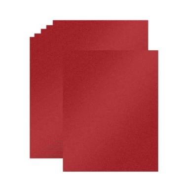 Imagem de 24 folhas de cartolina vermelha brilhante 21,6 x 28 cm, 250 gsm/41,7 kg, cartão perolado dupla face para fazer cartões, cartões comemorativos, álbuns, convites, artesanato (vermelho)