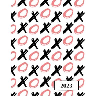 Imagem de 2023: Agenda semainier au format A4 - Année civile (Janvier à Décembre 2023) - Intervalles d'1h (7h-22h) - Contacts, jours fériés, mots de passe, ... - Une semaine sur deux pages