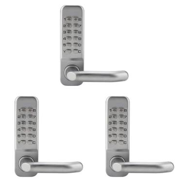 Imagem de TOPINCN 3 Conjuntos de Combinação de Dígitos para Porta de Câmera Em Liga de Zinco Fechadura de Porta de Entrada Sem Chave Com Teclado Com Manual Em Inglês, Fechadura Inteligente