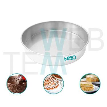 Imagem de Forma de Bolo Redonda Baixa 6x20cm Alumínio Sustentável para Bolo, Tor