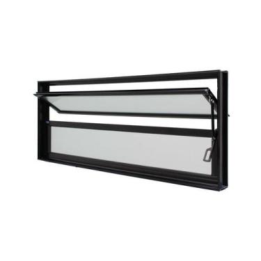 Imagem de Janela Basculante em Alumínio Preto Caribe Max 40x60x6cm 2 Folhas Jap