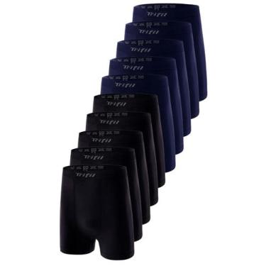 Imagem de Kit com 10 Cuecas Boxer Trifil 4411 Plus Size Colorido, Preto, GG3