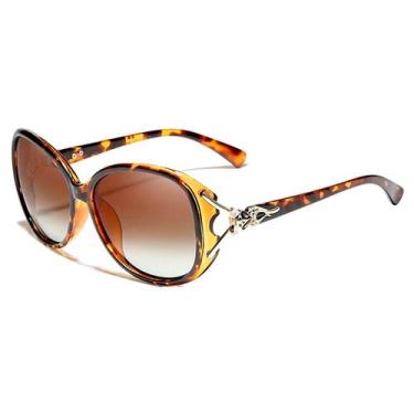 Imagem de Óculos de Sol Feminino Grande CatEye Retro Kingseven Proteção UV400 Po