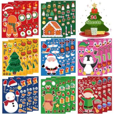 Imagem de Adesivos de Natal OHOME para Crianças - 24 Folhas