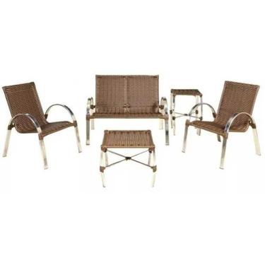 Imagem de Conjunto de Poltronas e Namoradeira Mini Garden em Alumínio - Varanda,